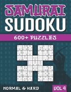 Samurai Sudoku: Sudoku Book for Adults with 600+ 5 in 1 Sudoku - Normal and Hard - Vol 4