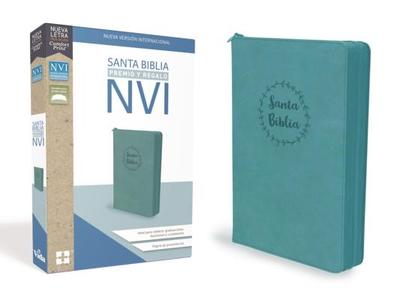 Santa Biblia de Premio Y Regalo Nvi, Leathersoft, Aqua Con Cremallera - Nvi-Nueva Version International