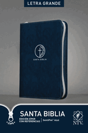 Santa Biblia Ntv, Edici?n Z?per Con Referencias, Letra Grande (Sentipiel, Azul, ?ndice)