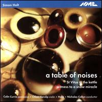 Simon Holt: A Table of Noises; St Vitus in the Kettle; Witness to a Snow Miracle - Chlo Hanslip (violin); Colin Currie (percussion); Hall Orchestra; Nicholas Collon (conductor)