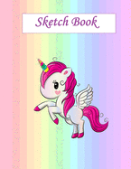 Sketch Book: Unicorn Sketchbook, 8.5 x 11, 110 blank pages