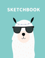 Sketchbook: A Cute llama Kawaii Sketchbook for Kids: 100 Pages of 8.5"x11" Blank Paper for Drawing, Doodling or Sketching