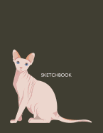 Sketchbook: Sphynx Cat on Brown Cover (8.5 X 11) Inches 110 Pages, Blank Unlined Paper for Sketching, Drawing, Whiting, Journaling & Doodling
