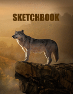 Sketchbook: Wolf Cover Design - White Paper - 120 Blank Unlined Pages - 8.5" X 11" - Matte Finished Soft Cover