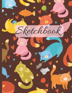 Sketchbooks: Cute Cats Large Unlined Notebook Journal (8.5 x 11) Sketchbook for Drawing, Doodling, Writing or Doodle Diaries 100 Pages