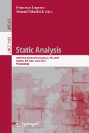 Static Analysis: 20th International Symposium, SAS 2013, Seattle, WA, USA, June 20-22, 2012, Proceedings