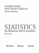 Statistics for Business and Economics: Instructors Solutions Manual