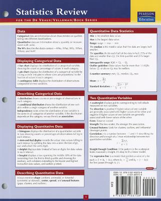 Statistics Study Card for the Deveaux/Velleman/Bock Series - de Veaux, Richard D, and Velleman, Paul F, and Bock, David E