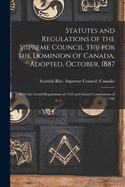 Statutes and Regulations of the Supreme Council 33@ for the Dominion of Canada, Adopted, October, 1887 [microform]: With the Grand Regulations of 1762 and Grand Constitutions of 1786