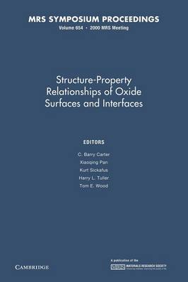 Structure-Property Relationships of Oxide Surfaces and Interfaces: Volume 654 - Carter, C. Barry (Editor), and Pan, Xiaoqing (Editor), and Sickafus, Kurt (Editor)