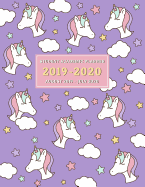 Student Academic Planner 2019-2020: Purple Unicorn Design School Assignment Organizer for Middle and High School Students - Keep Track of Your Daily, Weekly, and Monthly Assignments From August 2019 to July 2020