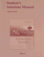 Student Solutions Manual for Elementary Statistics - Lund, David