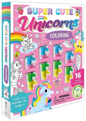 Super Cute Unicorns Coloring Set: With 16 Stackable Crayons - Igloobooks