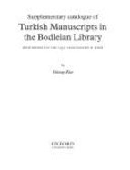 Supplementary Catalogue of Turkish Manuscripts in the Bodleian Library