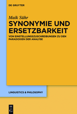 Synonymie Und Ersetzbarkeit - S?hr, Maik