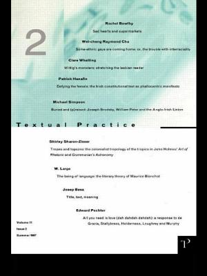 Textual Practice: Volume 11 Issue 2 - Howard, Jean, Professor (Editor), and Sinfield, Alan, Professor (Editor), and Smith, Lindsay (Editor)