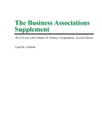 The Business Associations Supplement: 2015 for Use with Palmiter & Partnoy Corporations, Second Edition