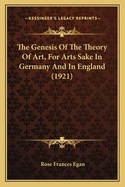 The Genesis Of The Theory Of Art, For Arts Sake In Germany And In England (1921)