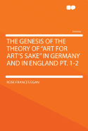The Genesis of the Theory of "art for Art's Sake" in Germany and in England pt. 1-2