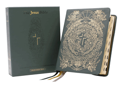 The Jesus Bible Artist Edition, ESV, (With Thumb Tabs to Help Locate the Books of the Bible), Leathersoft, Multi-color/Teal, Thumb Indexed