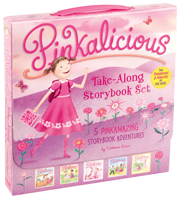 The Pinkalicious Take-Along Storybook Set: Tickled Pink, Pinkalicious and the Pink Drink, Flower Girl, Crazy Hair Day, Pinkalicious and the New Teacher - 