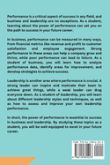 The Power of Performance: Business and Leadership Studies for Students