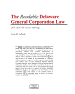 The Readable Delaware General Corporation Law: 2019-2020 with VisiLaw Markings