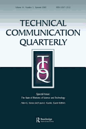 The State of Rhetoric of Science and Technology: A Special Issue of Technical Communication Quarterly