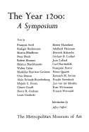 The Year 1200: A Symposium - Metropolitan Museum of Art, and Avril, Francois (Contributions by), and Becksmann, Rudiger (Contributions by)