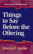 Things to Say Before the Offering