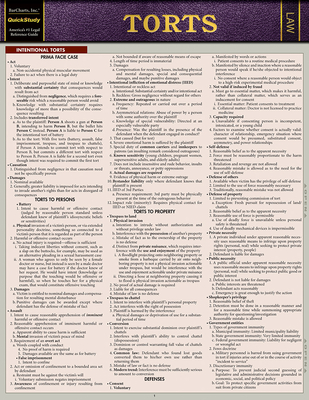 Torts: Quickstudy Laminated Reference Guide - Barcharts Inc