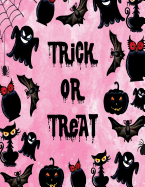 Trick or treat: Trick or treat on pink cover and Dot Graph Line Sketch pages, Extra large (8.5 x 11) inches, 110 pages, White paper, Sketch, Draw and Paint