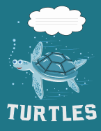 Turtles: Composition Notebook College Ruled Lined Pages Book (8.5" X 11"), 200 Pages Notebook Diary, Cute Swimming Turled Graphic Journal for Women and Girls to Write in