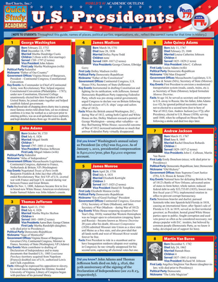 U.S. Presidents (Updated) Laminated Reference Guides - Barcharts, and Hauer, Joe (Producer)