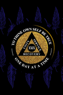 Unity Service Recovery. To Thine Own Self Be True 29: 6x9 Blank Lined Matte Paperback College-Ruled Notebook Journal 120 Pages (60 Sheets) AA Friends Of Bill. One Day At A Time
