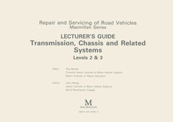 Vehicle Mechanical and Electronic Systems: Transmission, Chassis and Related Systems