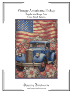 Vintage Americana Pickup Cross Stitch Pattern: Regular and Large Print Chart
