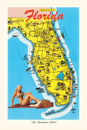 Vintage Journal Map with Florida Attractions
