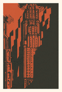 Vintage Journal Woodcut of Skyscraper