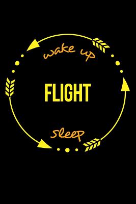 Wake Up Flight Sleep Gift Notebook for a Flight Attendant, Medium Ruled Journal - Useful Occupations Books
