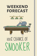 Weekend Forecast: 100% Chance Of Snooker: Snooker Gifts For Men Women Players Fans- Lined Journal or Notebook