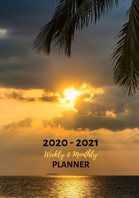 Weekly and Monthly Planner: Organize Your Daily Activies At Home School And Office - Ocean Sunset Palm Trees - Leckey Planners