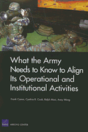 What the Army Needs to Know to Align Its Operational and Institutional Activities