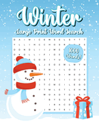 Winter Word Search, 1000 Words, Word Find Puzzle Book: Winter Activity Book for Adults, Large Print