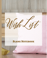 Wish List - Blank Notebook - Write It Down - Pastel Rose Gold Pink Wooden Abstract Design - Polka Dot Brown White Fun