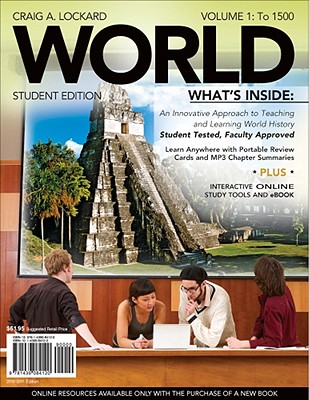 World, Volume 1 (with Review Cards and History Coursemate with eBook, Wadsworth World History Resource Center 2-Semester Printed Access Card) - Lockard, Craig A