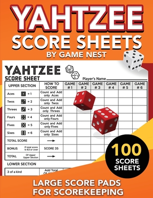 Yahtzee Score Sheets: 100 Large Score Pads for Scorekeeping 8.5" x 11" Yahtzee Score Cards - Nest, Game