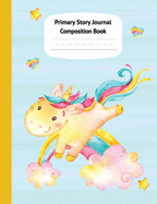 Yellow Unicorn Pastel Primary Story Journal Composition Book: Grade Level K-2 Draw and Write, Dotted Midline Creative Picture Notebook Early Childhood to Kindergarten (Fantasy Magical Creatures)